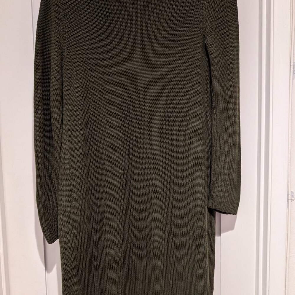 Banana Republic Open-Front Cotton Cardigan - Size Small - Olive Green NWT - Picture 3 of 10